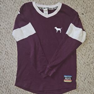 PINK Victoria's Secret Purple Top with Colorful Patch